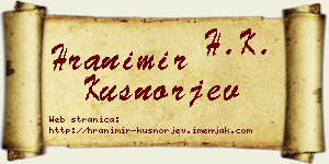 Hranimir Kušnorjev vizit kartica